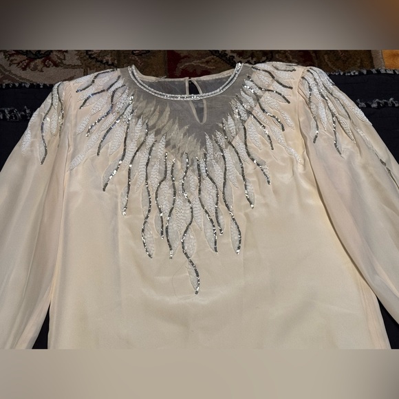 ❤️ New STUNNING ARGENTI NOTTE SILK TUNIC DRESS. Hand Beaded. Lined. Size: 6. - Picture 8 of 16